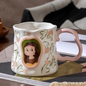 <span class=keywords><strong>Mug</strong></span> à café en céramique de 380 ml, mignon et fait main, vaisselle amusante pour hommes, femmes, anniversaire - Product Image 4
