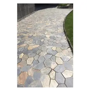 Natural Rustic Slate Patio Paver Back Meshed Road Paving Stones Landscaping