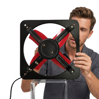 Ventilateur axial industriel électrique en fonte pour ventilation, design carré, mural, grille d'évacuation, support OEM/ODM, roulement à billes