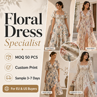 Robe florale personnalisée OEM Maxi Wrap en viscose AQL 1.25 MOQ 50 Tailles EU US Livraison 3-7 jours Échantillon Support du pack technique Impression numérique éco-responsable