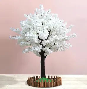 Искусственное розовое белое персиковое дерево, искусственное дерево, бонсай, Сакура, для свадьбы, уличного декора