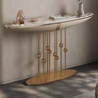 Table console moderne de luxe avec plateau en marbre, design en acier inoxydable, table d'appoint simple pour le salon, meubles pour l'entrée