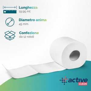 Rotoli di Carta Igienica BulkySoft 190 Fogli 2 Veli in Cellulosa Active Clean - Product Image 2