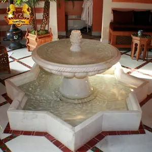 Hotel Indoor Lobby Decoration Home Marble Water Fountain Modern White Marble Fountain