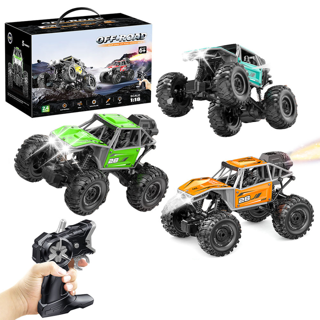 With Light and Smoke Metal 1/18 Scale 5CH Electric RC Rock Crawler Car