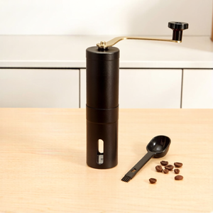 <span class=keywords><strong>Moulin</strong></span> à café manuel moderne en acier inoxydable 304 avec manivelle et cuillère pour la maison et le camping - Product Image 1