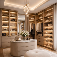 Système de dressing autoportant de luxe personnalisé pour chambres d'hôtel et appartements, avec éclairage LED, meuble de toilette et espace écologique