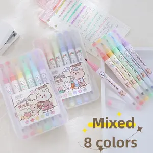 Dubbelkop Bijbel Markeerstift Kleuren Kawaii Flash Kleur Veranderende Marker Marker Pen