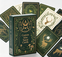 Cartes de tarot personnalisées imprimées, portables, avec boîte de rangement, dorure à chaud, bords dorés et guide pour la méditation, le jeu et les cadeaux