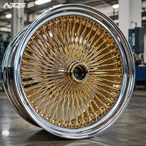 ล้อแม็กซ์ NJQS แบบกำหนดเอง 20 <span class=keywords><strong>22</strong></span> ซี่ ลวดตรง โครเมียม - Product Image 4