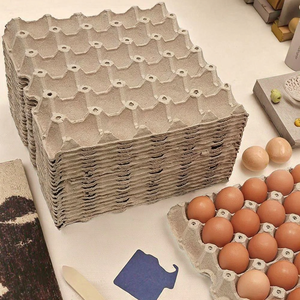 จานใส่ไข่ไก่กล่องกระดาษธรรมชาติสีน้ำตาลวัสดุรีไซเคิลกล่องแข็งที่ใส่ไข่ไก่แบบออกแบบได้ตามที่ต้องการ - Product Image 1