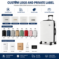 Ensemble de bagages rigides en PP blanc, motif géométrique, testé par un tiers, assortiment de vente au détail pour grossistes