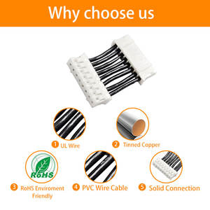 สายเคเบิลแบบกำหนดเอง หัวต่อคู่ <span class=keywords><strong>JST</strong></span> PH 2.0 ตัวผู้ ตัวเมีย 8 พิน ชุดสายไฟประกอบ - Product Image 5