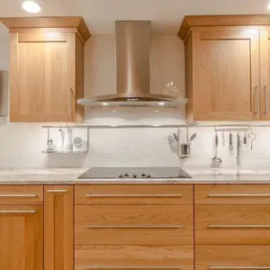 CBMmart ตู้ครัวไม้โอ๊คสีขาวล้างอุปกรณ์เสริมตู้ครัวดีไซน์ทันสมัย