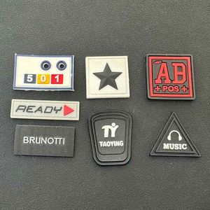 Wholesale Manufacturer <b>Sew</b> on Hook Loop Backing 3D Personalized Embossed Letters Custom PVC Soft Rubber Patches for Clothing - Product Image 1
