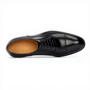Zapatos Oxford de Cuero Negro para Hombre, con Cordones, Formales, para Negocios o Bodas, Antideslizantes, de Piel de Becerro Italiana de Primera Calidad, con Suela de Goma, para Primavera/Verano - Product Image 4