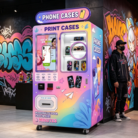 Máquina expendedora de carcasas de teléfono personalizadas con diseño todo en uno, máquina de carcasas de teléfono DIY, modo de pedido en línea y fuera de línea para escuelas y tiendas de postres.
