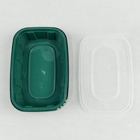 Boîte de conservation alimentaire en plastique vert avec couvercle en plastique transparent, pour emballer les aliments des employés de bureau et pour le stockage des aliments à domicile