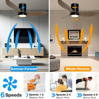 Vente flash Ventilateur de plafond LED avec télécommande, 38 pouces, 46 pouces, 52 pouces, vent naturel, faible bruit, salon, 6 vitesses au choix