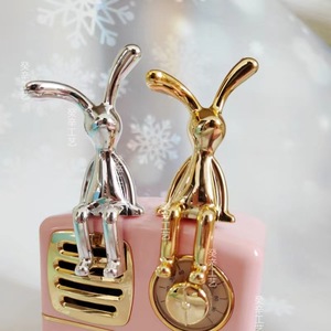 Golden Silver Rabbit Tissue Box Holder Free Standing UV Coated Plastic Cartoon Decor for Kitchen Home Use - Product Image 2