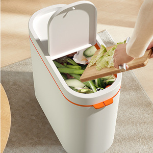 Smart Waste <b>Bin</b> 13L 15L Oval Flip Top <b>Sensor</b> Lid For <b>Kitchen</b> Bathroom Bedroom Living Room Home Use - Product Image 2
