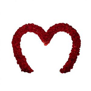 Arche de fleurs en soie LEDA personnalisée de 7 pieds, faite à la main, pour décoration de mariage, toile de fond artificielle en forme de cœur rose pour scène de fête de mariage - Product Image 1