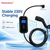 Chargeur EV portable 3,5 kW 16A Type 2 monophasé 230Vac avec prise Schuko IP65 câble de 5m pour la recharge de véhicules électriques à domicile ou au garage en Europe
