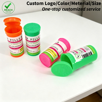 Conteneurs personnalisés en plastique avec couvercles Pop Top résistants aux enfants, pots compressibles, bocaux de rangement, flacons avec couvercle Pop Top