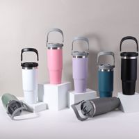 Vaso Térmico de Acero Inoxidable 304 de Doble Pared con Aislamiento al Vacío de 30oz, 2 en 1, con Tapa y Asa para Viajes en Auto, Venta al Por Mayor