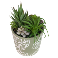 Plantes de bureau populaires en pot table de maison ciment décoratif mini bonsaï succulent artificiel avec pot