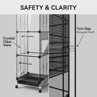 Cages transparentes en acier inoxydable pour petits animaux, avec vue frontale cristalline et transparence HD, pour Petaurs, Écureuils, Rats de compagnie et Roues