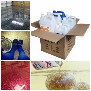 MTBJZJ 	 <span class=keywords><strong>Colle</strong></span> époxy haute brillance avec copeaux de mica broyés <span class=keywords><strong>pour</strong></span> revêtements de sol décoratifs de salle d'exposition, transparente comme du cristal - Product Image 3