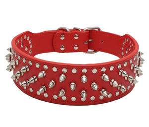 Collar para Perro Grande de Cuero Ajustable, Muy Resistente, con Tachuelas y Púas - Product Image 2