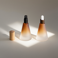 OEM/ODM flacon pulvérisateur de brouillard de verre en forme de cône de 15ml à paroi épaisse flacon d'huile essentielle de parfum avec boîtes cadeaux en papier personnalisé en gros