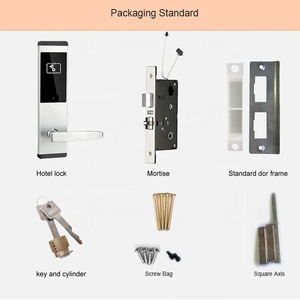Akıllı otel kilidi paslanmaz çelik saplar emniyet düğmesi sürgü Ttlock App kart dijital akıllı otel kapı kilitleri - Product Image 4