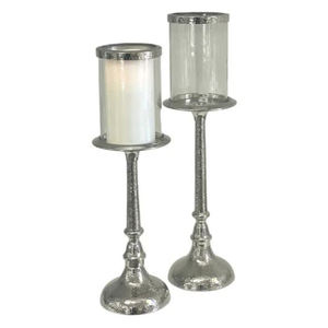 Portavelas de cristal de diseño elegante para decoración del hogar, portavelas de aluminio con votivo de cristal para boda - Product Image 2