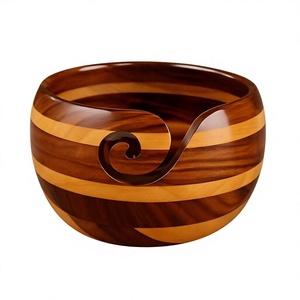Bol à fil en bois AZ ENTERPRISES, design simple et rond, portable, 15 cm, épaisseur 5 mm, fourniture artisanale durable pour le tricot à la main - Product Image 3