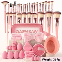 Ensemble de 50 pinceaux de maquillage professionnels doux et moelleux pour le visage, le fond de teint, les fards à paupières, le correcteur, le blush, le mascara, le kabuki pour femmes