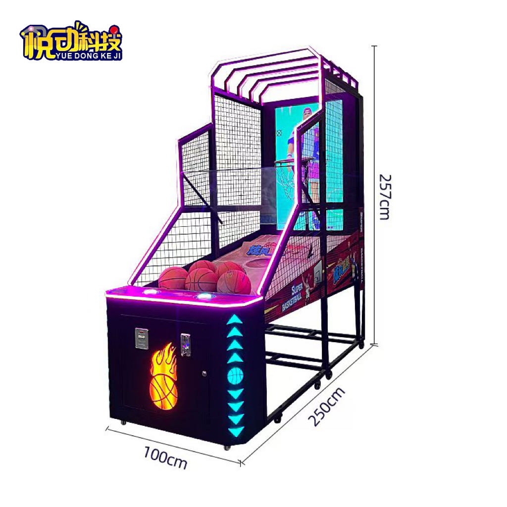 Coin-operated Basketball Shooting Game Machine, 55-inch LED Screen Digital Scoring Basketball Arcade
