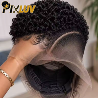 Perruque Pixie Cut en gros, perruque sans colle en cheveux humains naturels, prête à porter, perruque en cheveux humains bruts birmans pour femmes