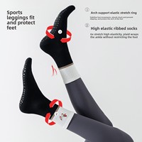 Chaussettes de yoga tricotées POPSOX en coton peigné, mi-mollet, pour fitness intérieur, Pilates, sans coutures, antidérapantes, personnalisables