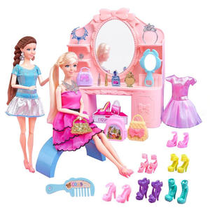 Juego combinado de mesa de tocador y disfraz de muñeca de moda de cuerpo sólido de 11,5 pulgadas encantador barato para niñas regalos de tiempo de juego Regalo Para Ninas - Product Image 1