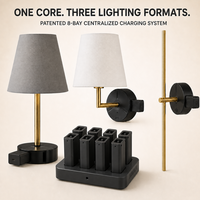 Système de lampes sans fil modulaires rechargeables avec station de charge à 8 emplacements, lampes de table sans fil, lampes murales pour restaurant