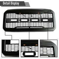 Calandre pour Ford F250 Super Duty 2011-2016 avec lumières LED, style Raptor, calandre avant en maille de rechange