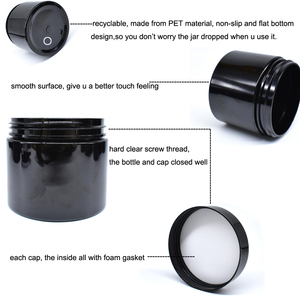 50g 60g 80g 100g 120g 150g 200g 250g 500g Pot en plastique cosmétique noir rond Pot de crème PET étanche durable avec joint noir - Product Image 4
