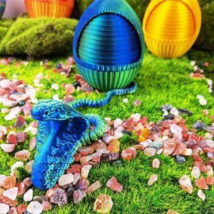 Huevo de Serpiente Congelado Impreso en 3D, Lindo Juguete Antiestrés de Cristal, Azul Verde, Engranaje Giratorio para Escritorio Ejecutivo, Animales, Decoración para el Hogar y la Oficina, Hecho de Plástico - Product Image 3