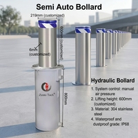 Borne de sécurité routière semi-automatique hydraulique K12 anti-collision, étanche IP68 et anti-poussière pour parking communautaire