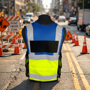 High Visibility Reflective Safety Vest Multi Storage Pocket Front Zipper <b>Waterproof</b> Breathable Unisex Workwear for Road <b>Work</b> - Product Image 2