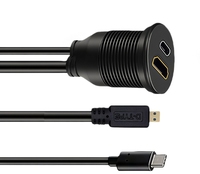 Câble d'extension USB HD et Micro HD de type D mâle vers femelle, étanche IP67, pour montage sur panneau de voiture, camion, bateau, moto
