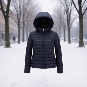 Cappotto Leggero in Cotone per Donna Taglie Forti, Giacca con Cappuccio Invernale Multicolore dalla Taglia S alla 3XL - Product Image 3